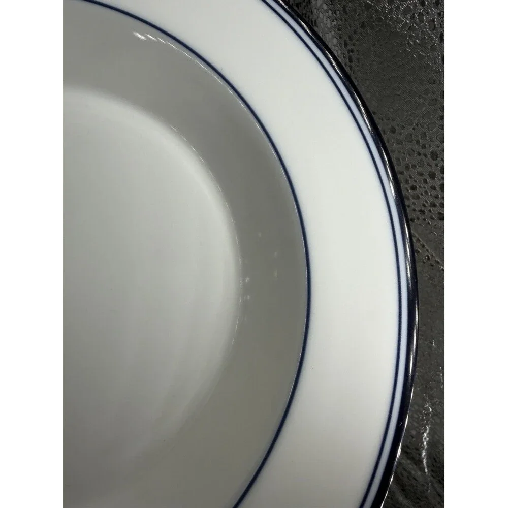 Dansk International Design Concerto Allegro TL Blue White Rim Soup Pasta Bowls 4